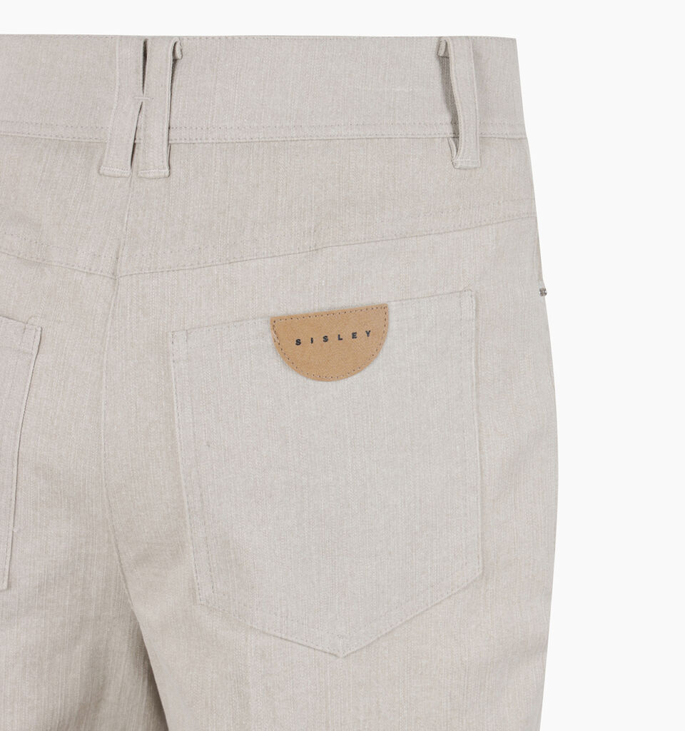 Beige flared denim trousers  - sisley k pantaloni palazzo - Beige | Sisley K image number 4